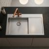 Pure.Sink Comfort Stainless steel sink with drainer, 86x52 cm, left-side faucet wing, PCM5086LT-02