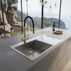 Pure.Sink Comfort Stainless steel sink with drainer, 86x52 cm, left-side faucet wing, PCM5086LT-02