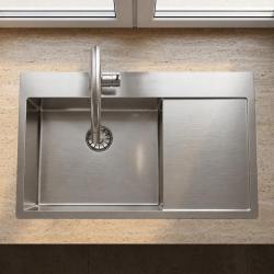 Pure.Sink Comfort RVS spoelbak met afdruipgedeelte 86x52 cm Tapwing links PCM5086LT-02