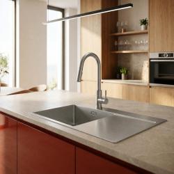 Pure.Sink Comfort RVS spoelbak met afdruipgedeelte 86x52 cm Tapwing links PCM5086LT-02