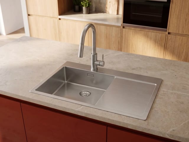 Pure.Sink Comfort RVS spoelbak met afdruipgedeelte 86x52 cm Tapwing links PCM5086LT-02