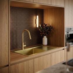 Pure.Sink Comfort PVD Gouden spoelbak met afdruipgedeelte 86x52 cm Tapwing links PCM5086LT-60