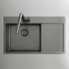 Pure.Sink Comfort PVD Gun Metal sink with drainer, 86x52 cm, left-side faucet wing, PCM5086LT-61