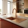 Pure.Sink Comfort PVD rose copper sink with drainer, 86x52 cm, left-side faucet spout, PCM5086LT-62