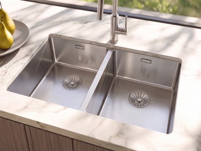 Pure.Sink Comfort Dubbele RVS spoelbak 74x40 cm onderbouw, vlakbouw en opbouw PCM343440-02