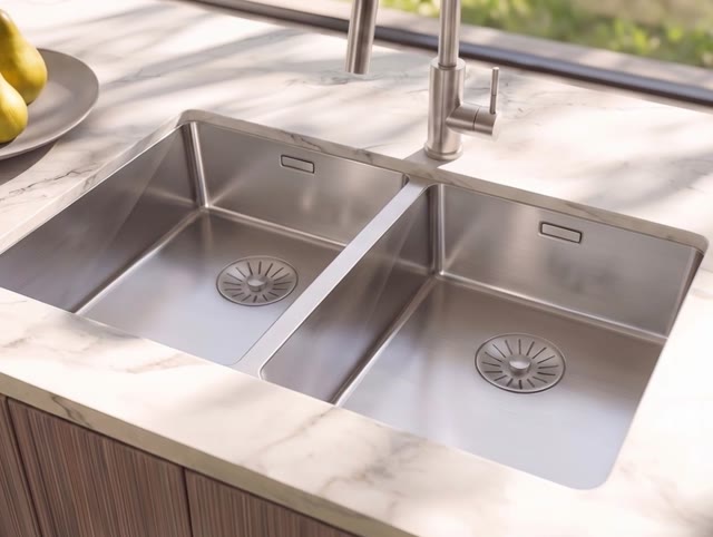 Pure.Sink Comfort Dubbele RVS spoelbak 86x40 cm onderbouw, vlakbouw en opbouw PCM404040-02