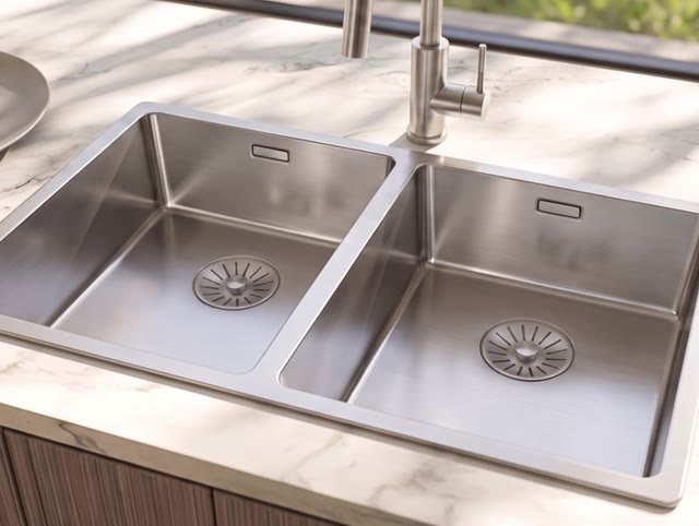 Pure.Sink Comfort Dubbele RVS spoelbak 86x40 cm onderbouw, vlakbouw en opbouw PCM404040-02