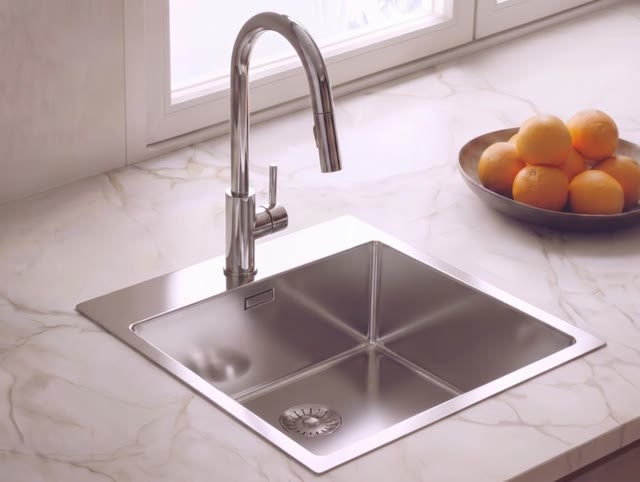 Pure.Sink Comfort RVS spoelbak 49x52 cm Tapwing met kraangatbank PCM4540T-02