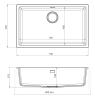 Pure.Sink Eternal Quartz White Sink 70x40 cm Under-Counter and Over-Counter PEG7040-32