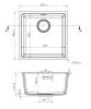 Pure.Sink Eternal Quartz White Sink 40x40 cm Flush-Mount and Under-Counter PEG4040F-32