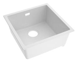 Pure.Sink Eternal Quartz Wiite Spoelbak 40x40 cm Vlakinbouw en Onderbouw PEG4040F-32