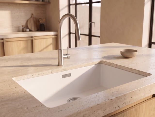Pure.Sink Eternal Quartz Witte Spoelbak 70x40 cm Onderbouw en Opbouw met RVS plug
