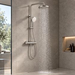 Aquanello Eterna Thermostatische Douchekolom 20 cm Regendouche RVS ET-S-SET10-1-02-concrete-look