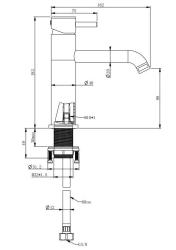 Aquanello Eterna medium wastafelkraan volledig RVS ET1000-02