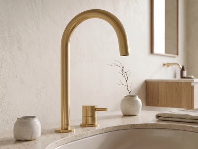 Aquanello Eterna 2-gats Wastafelmengkraan Goud Geborsteld ET1200-60