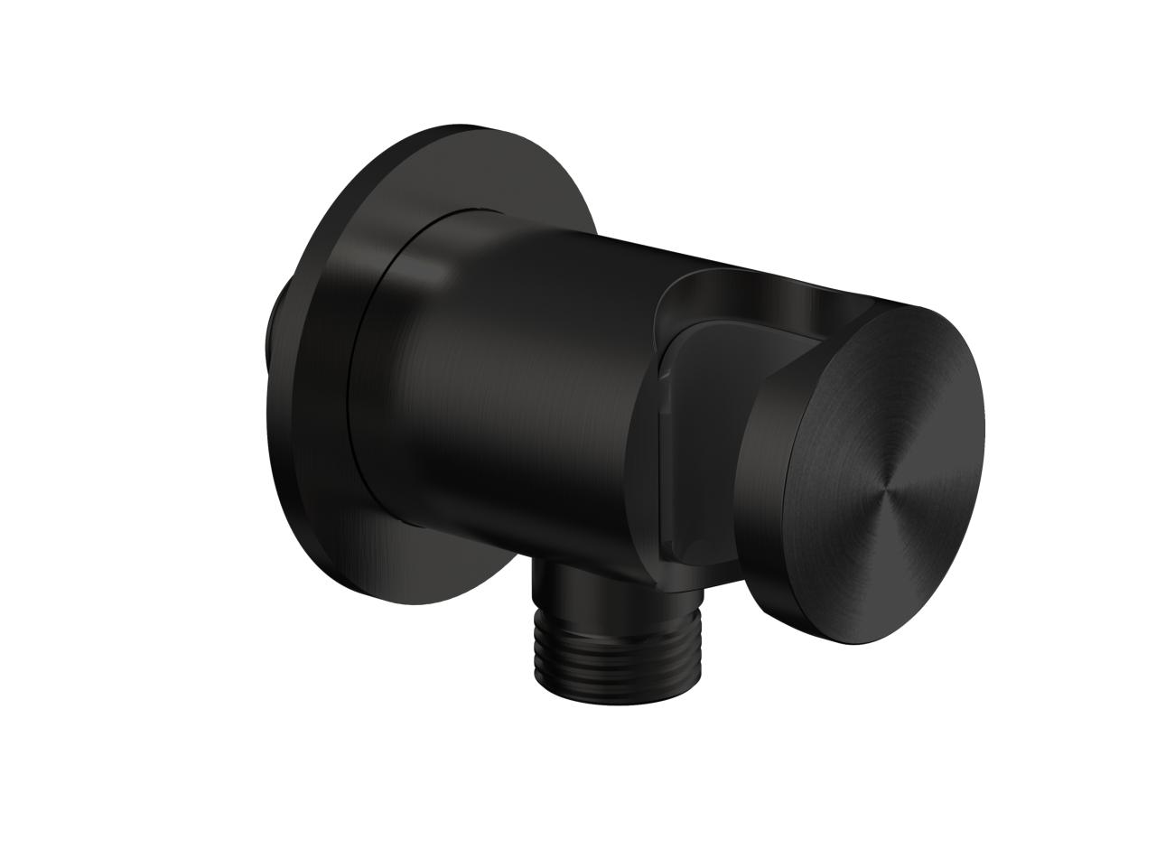 Aquanello Eterna Hand Shower Holder with Water Connection Matte Black ET2100-10