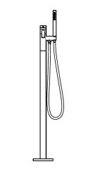 Aquanello Eterna Freestanding Bath Faucet Matte Black with Hand Shower ET3000-10