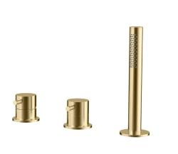 Aquanello Eterna Baterie de baie cu 3 orificii și duș de mână aurie ET3100-60