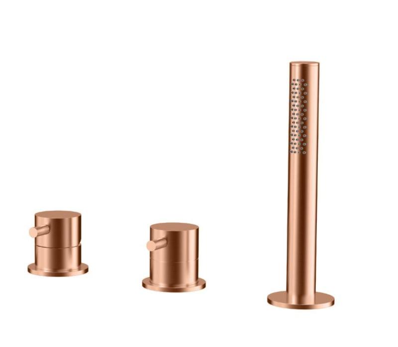 Aquanello Eterna 3-gats Badrandmengkraan met Handdouche Koper ET3100-62