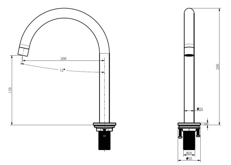 Aquanello Eterna Badranduitloop Mat Zwart ET3110-10