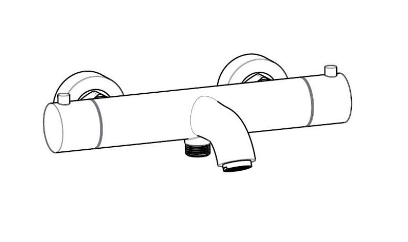 Aquanello Eterna 2-weg Thermostatische Opbouw Badkraan Goud ET3600-60