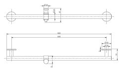 Aquanello Eterna Glijstang 600 mm volledig RVS ET2720-02