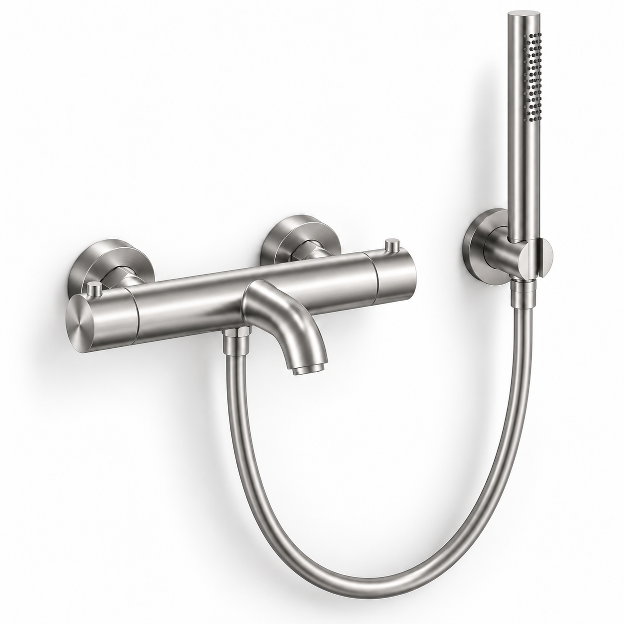 Aquanello Eterna Stainless Steel Thermostatic Surface-Mounted Bath Faucet with Handheld Shower ET-B-SET1-1-02