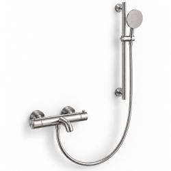 Aquanello Eterna RVS Thermostatische Opbouw Badkraan met Ronde Handdouche en Glijstang ET-B-SET1-4-02