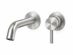 Aquanello Eterna Mitigeur de lavabo encastré mural à 2 trous, entièrement en acier inoxydable, modèle ET-W-1-02
