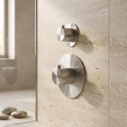 Aquanello Eterna Inbyggd termostat i rostfritt stål med 1 avstängningsventil ET-S-SET11-2-02