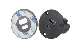 SLOT USB A+C socket charger 24W with power supply, black