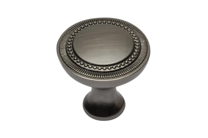 Aluminium knop IMPERIA, geborsteld titanium - Set van 9