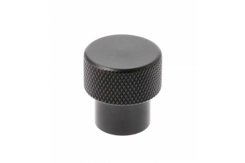 Aluminium knop STRUCTURE matzwart - Set van 8