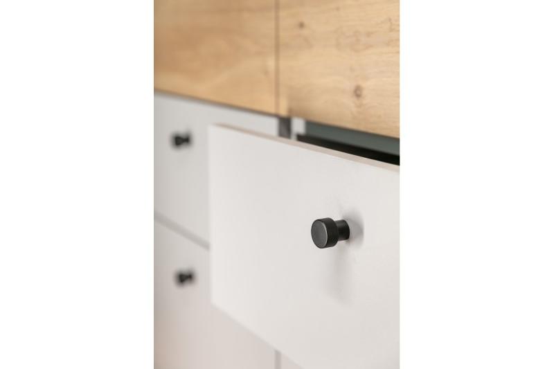 Aluminium knop STRUCTURE matzwart - Set van 8