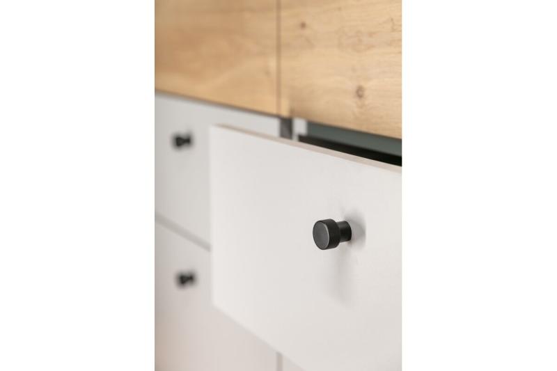 Aluminium knop STRUCTURE matzwart - Set van 8