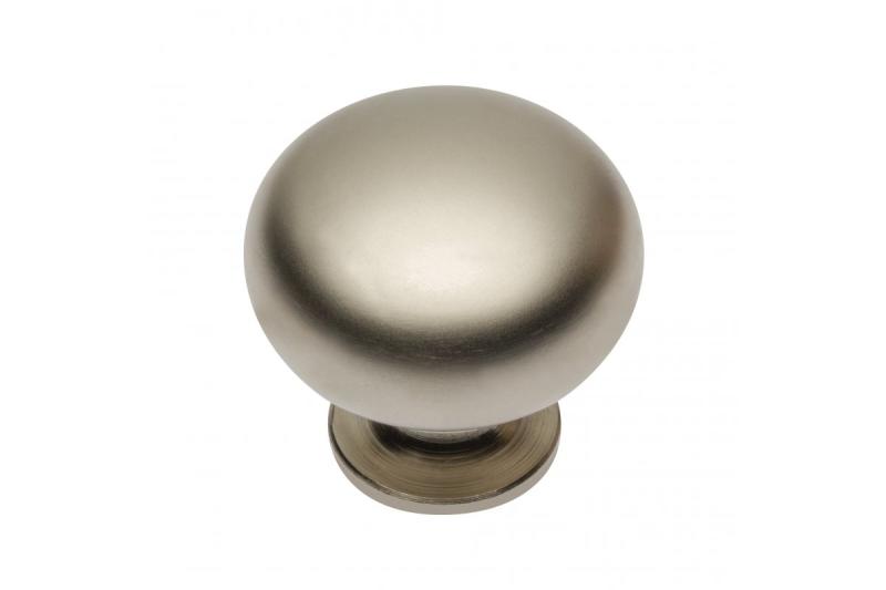 Stalen knop BERGAMO satijn - Set van 11