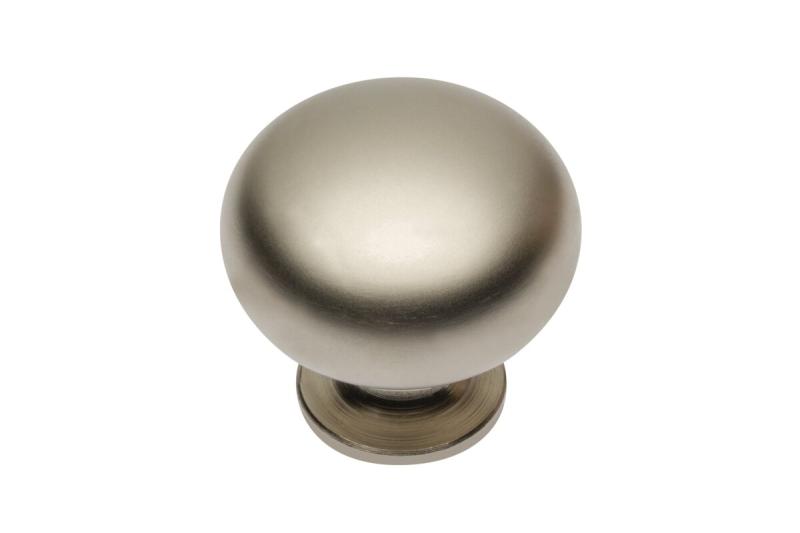 Stalen knop BERGAMO satijn - Set van 11