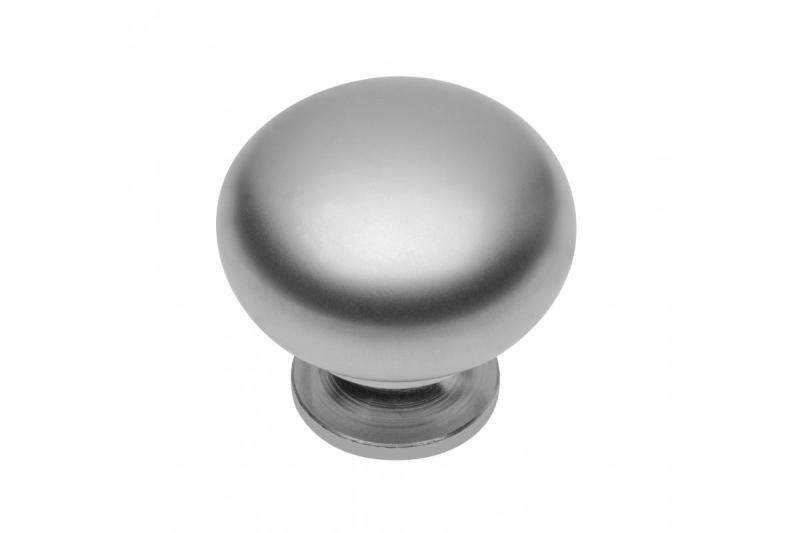 Stalen knop BERGAMO aluminium - Set van 11