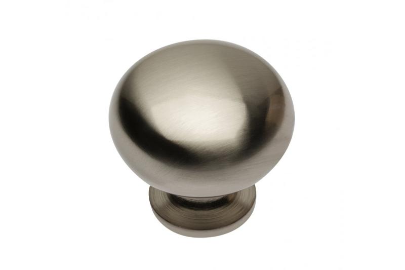 Stalen knop BERGAMO, geborsteld staal - Set van 11