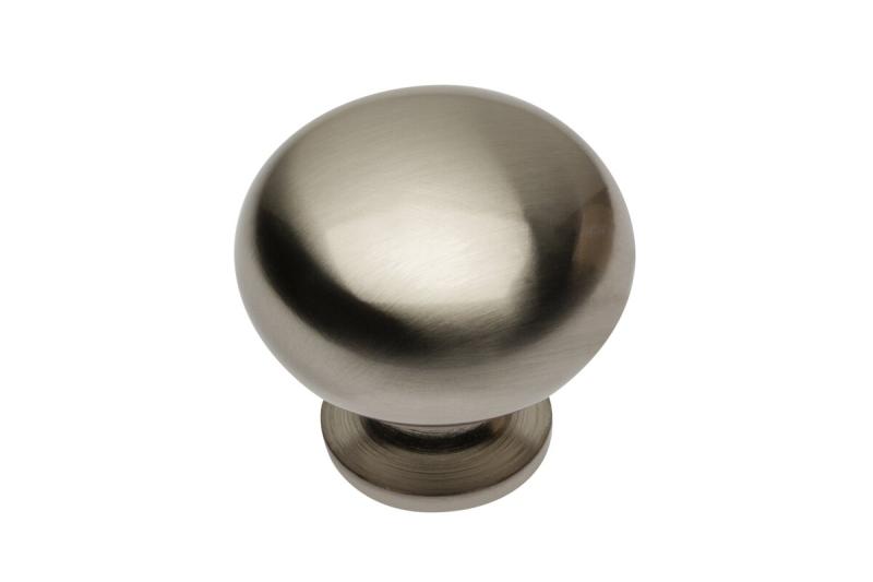 Stalen knop BERGAMO, geborsteld staal - Set van 11