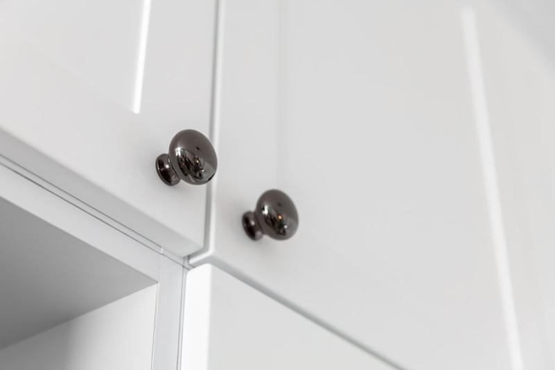 Stalen knop BERGAMO, zwart verchroomd - Set van 9