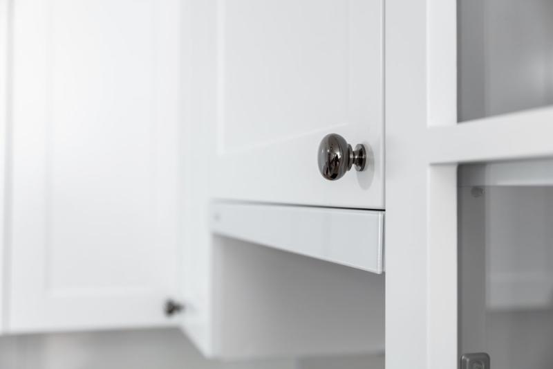 Stalen knop BERGAMO, zwart verchroomd - Set van 9