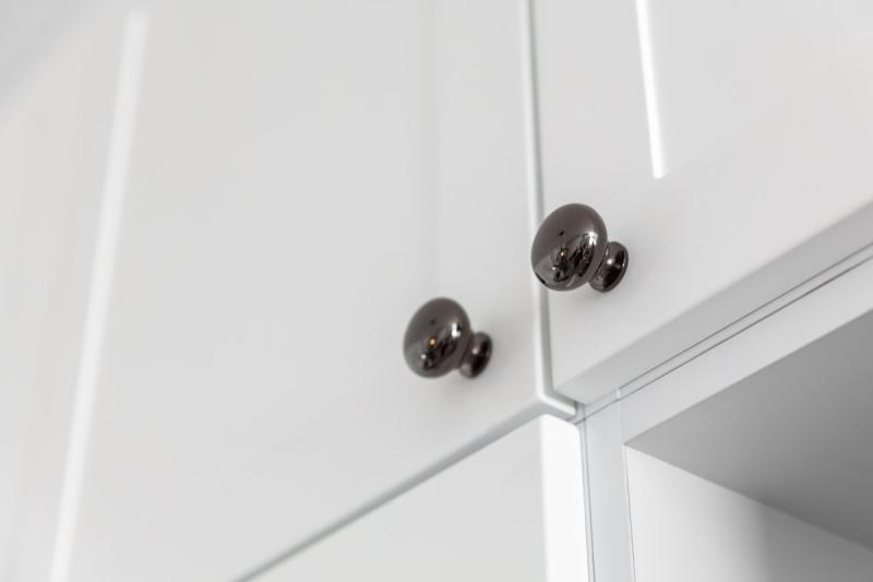 Stalen knop BERGAMO, zwart verchroomd - Set van 9