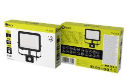 G-TECH-schijnwerper met bewegingssensor VILMAR, LED, 50 W, 5000 lm, 4000 K, AC 220-240 V, zwart