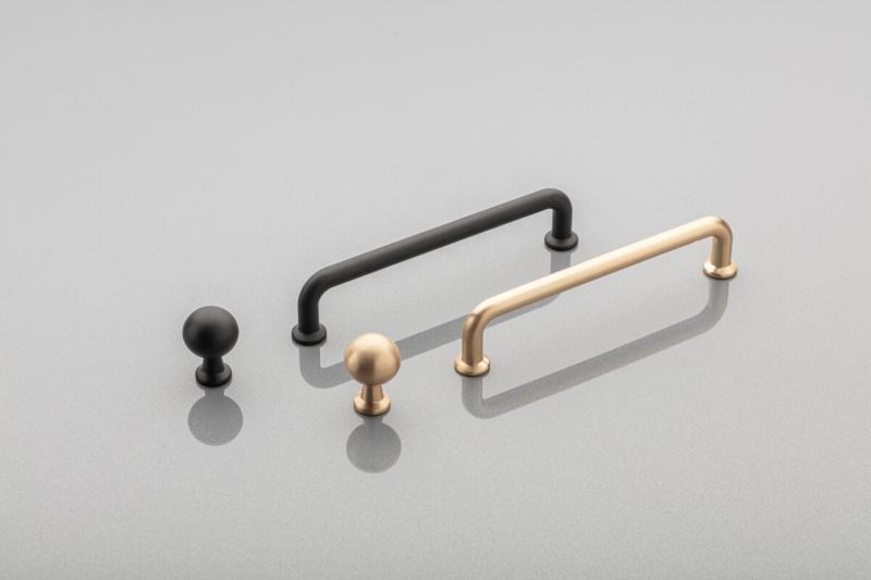 NORD-knop van zamak, geborsteld goud - Set van 9