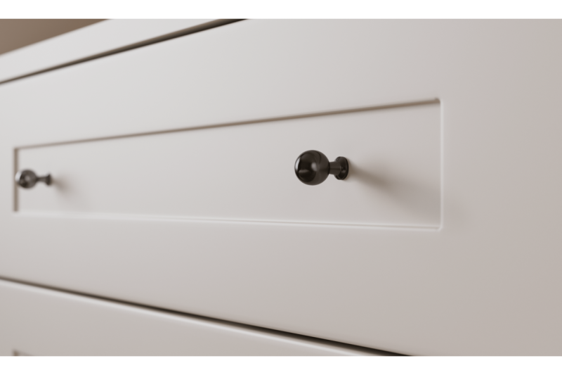 NORD-knop van zamak, matzwart - Set van 13