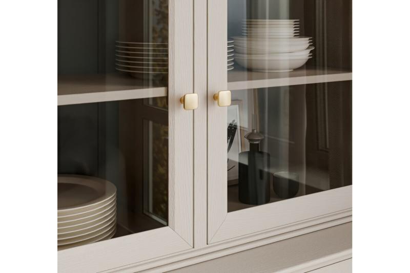 PIAZZA goudkleurige, geborstelde knop - Set van 9