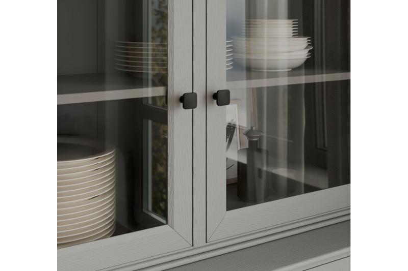 PIAZZA-knop met moer, matzwart - Set van 11