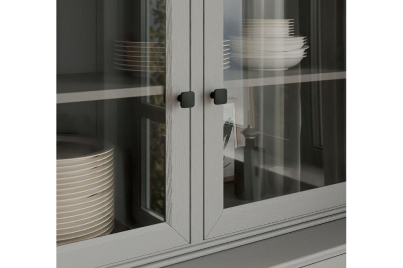 PIAZZA-knop met moer, matzwart - Set van 11