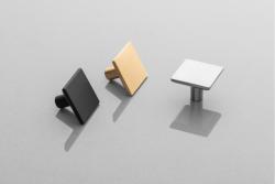 Pomello per mobili GTV PLATO, ZnAl, nero opaco - Set di 8